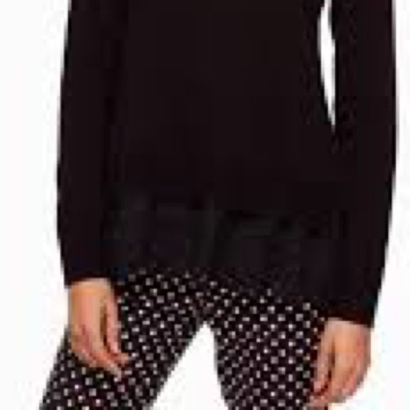 Broome Street Kate Spade Pearl Turtleneck Sweater With Lace Panels Hemline NWOT - Picture 3 of 10